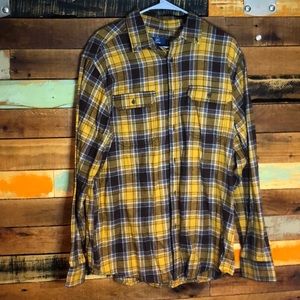 George large yellow brown plaid